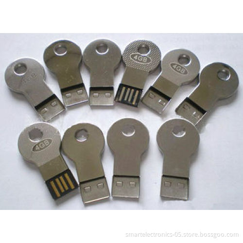 Mini Metal Key-shaped USB Flash Drives, 64MB-128GB Capacity, Free Printing, Package, Free USB Custom